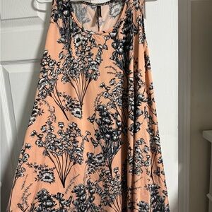 Piphany Peach and Black Floral Dress